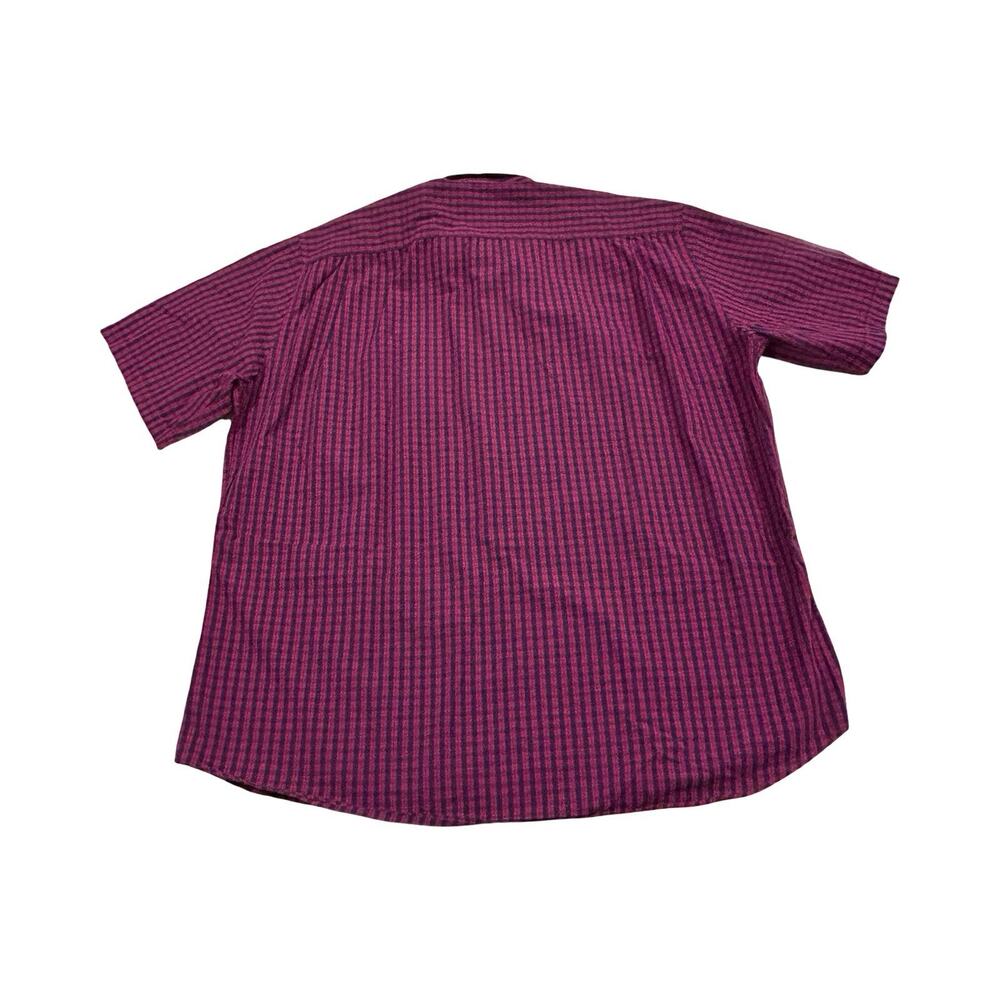 Barbour Short Sleeve Shirt Mens Size XL Blue & Red Plaid Cotton Button Down - Picture 4 of 5